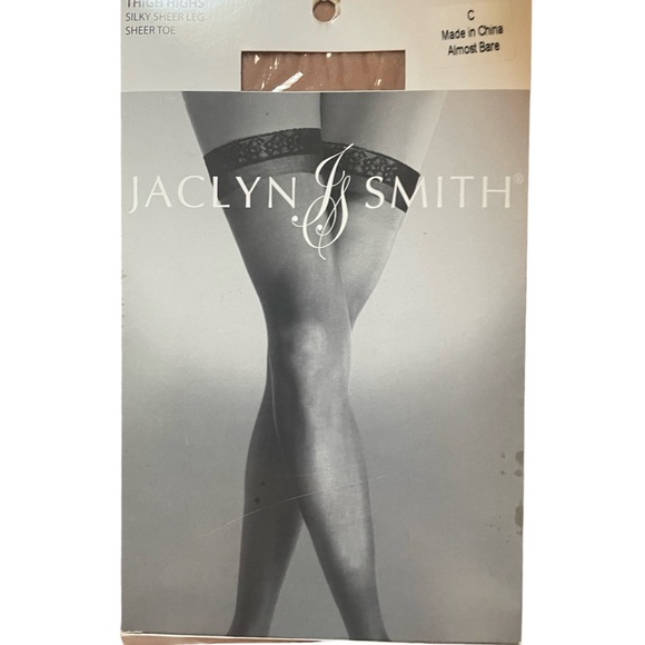 VTG Jacqueline Smith Thigh High Silky Sheer Leg Sheer AlmostBare Size C - Picture 1 of 3